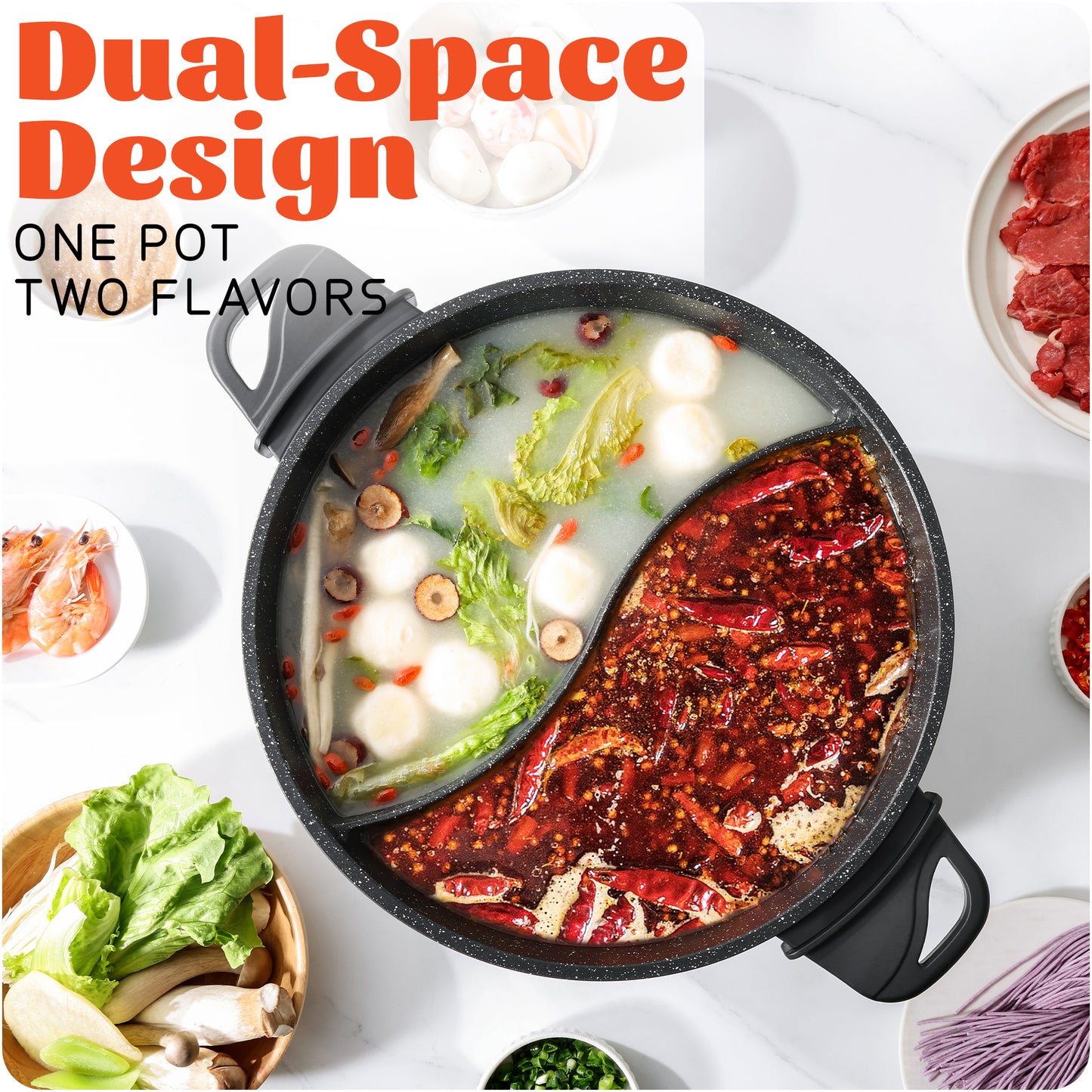 SENSCHEF 4L Electric Hot Pot with Divider