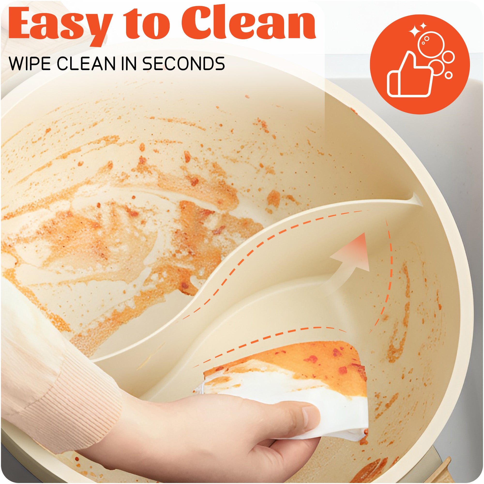 SENSCHEF Electric Hot Pot with Divider | PFAS-Free Ceramic Nonstick Pot | EvenHeat Cast Aluminum Body | 1500W Fast Heating | Dual-Flavor Shabu Shabu Pots for Family Use | 1-Yr Warranty