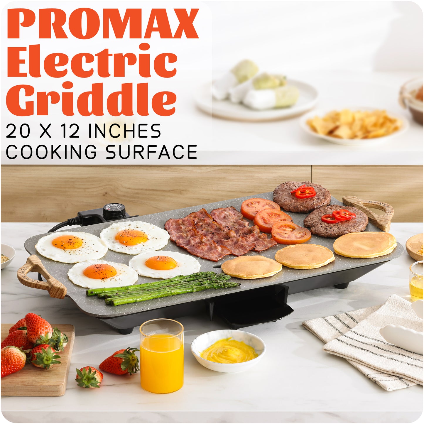 SENSCHEF 12x20 Inch PROMAX Electric Griddle