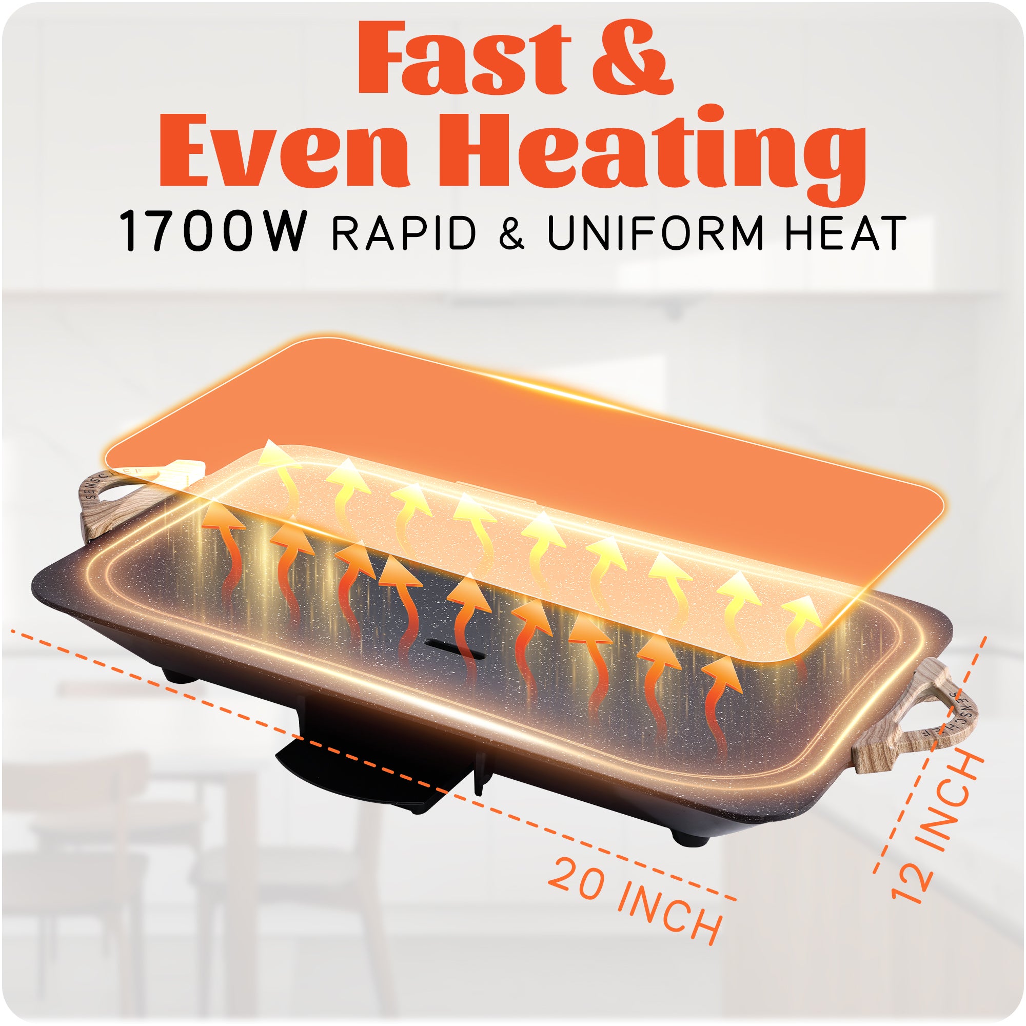 SENSCHEF 12x20 Inch PROMAX Electric Griddle