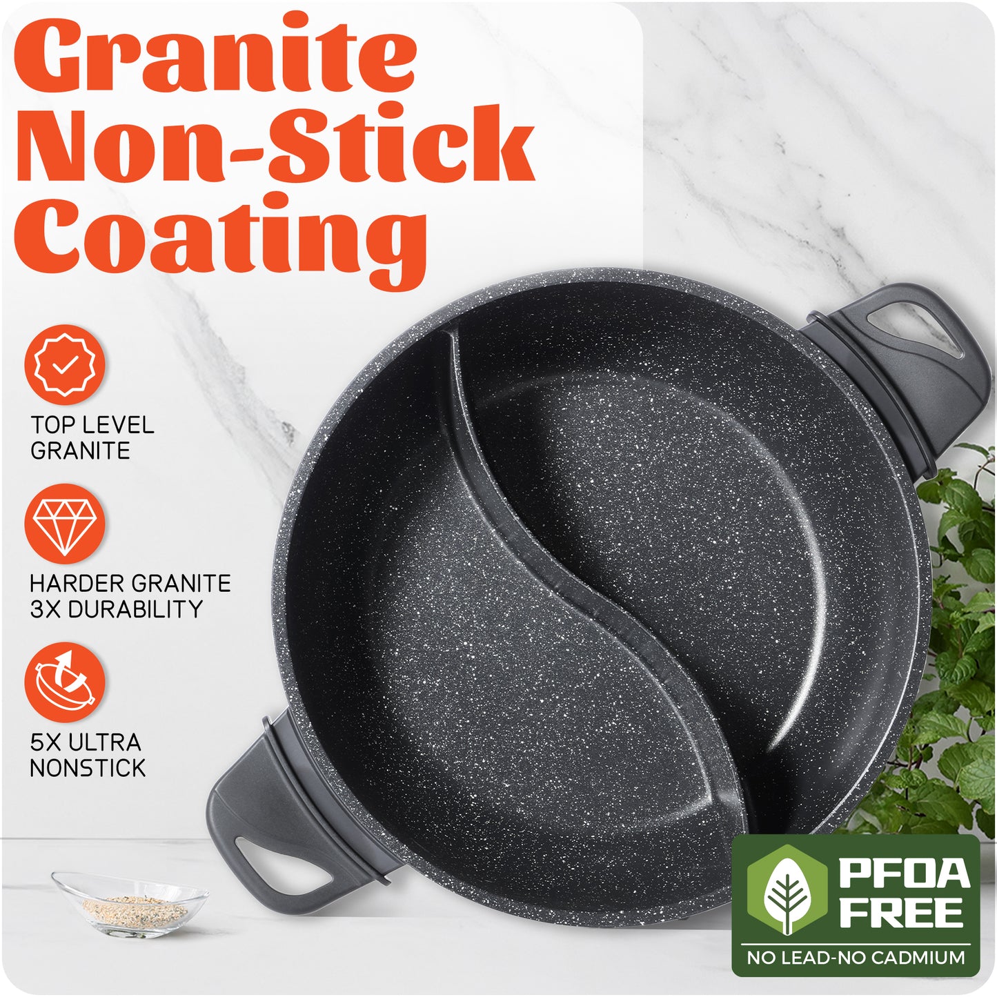 SENSCHEF 4L Electric Hot Pot with Divider