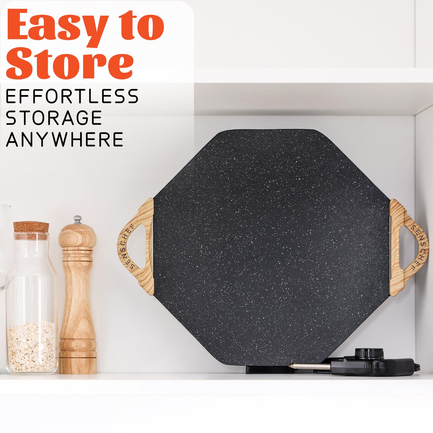 SENSCHEF 13x13 Inch Octagonal Electric Griddle