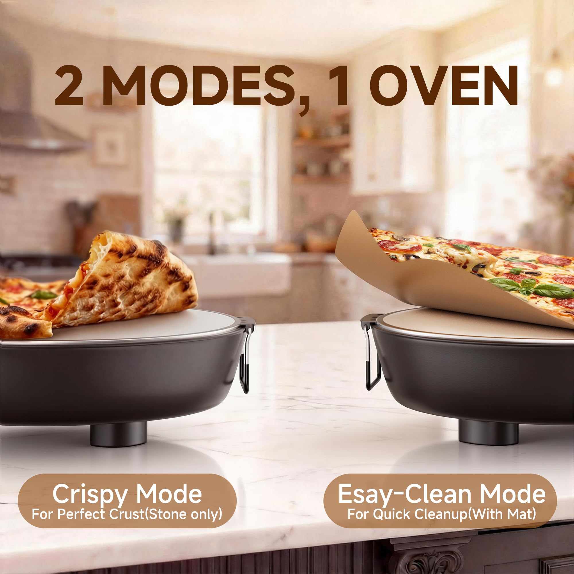 SENSCHEF 12-Inch CrustyBake Beginner's Ceramic Stone Pizza Oven: Quick 800°F Heating, Easy-Clean Design, Recipe Book & All Tools Included - Perfect for First-Time Pizza Makers at Home