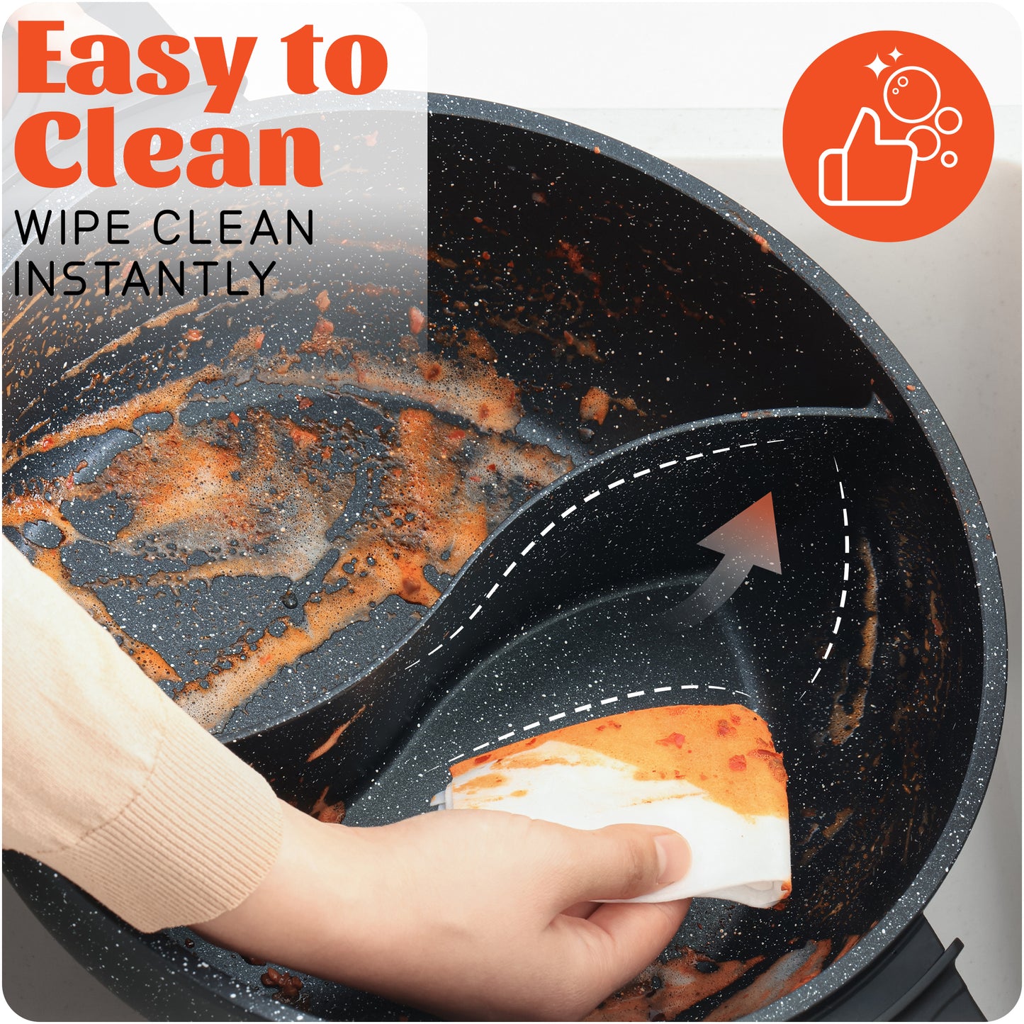 SENSCHEF 4L Electric Hot Pot with Divider